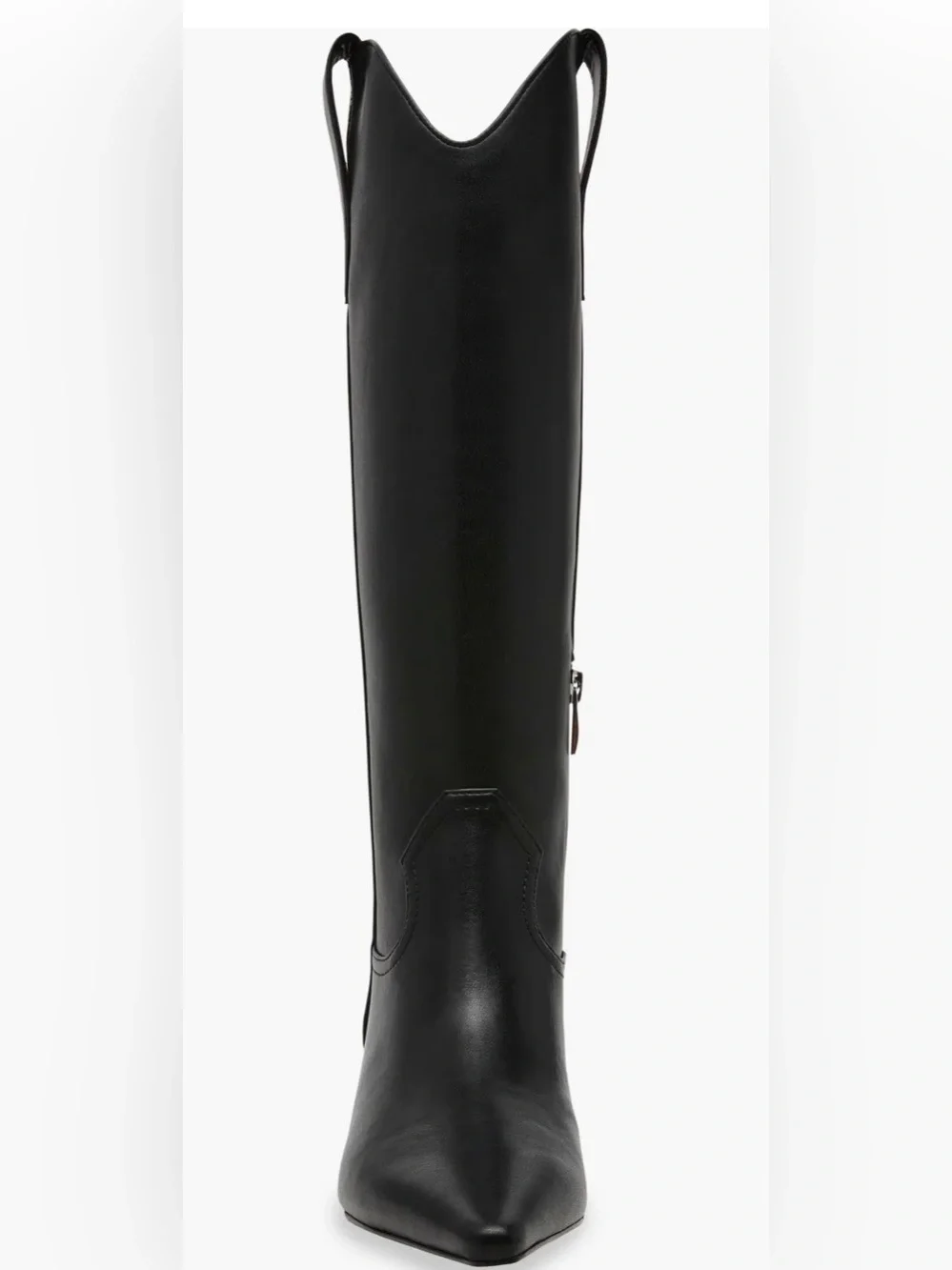 Steven New York New Britt Knee High Western Boots Black Pointed Toe 7.5